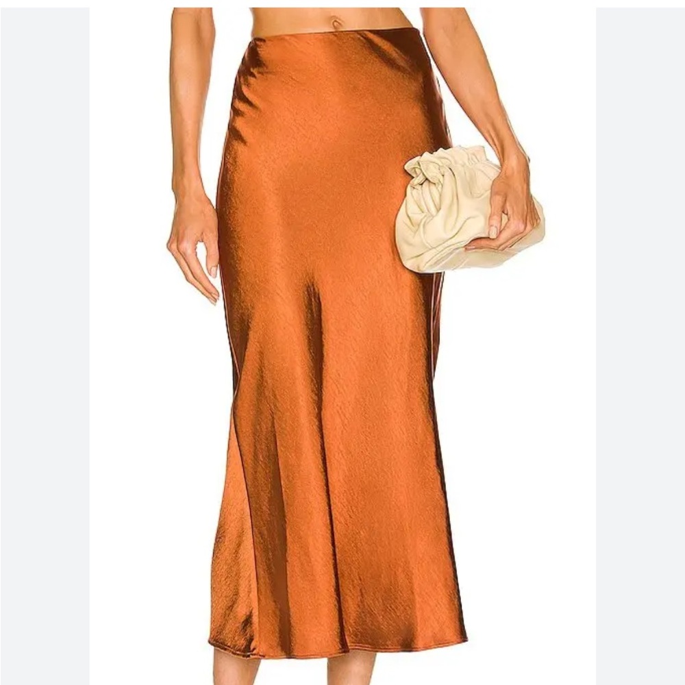 Camila Coelho Gysele Midi Skirt In metallic Copper